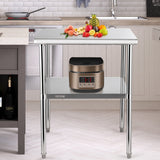 VEVOR Stainless Steel Work Prep Table Commercial Food Prep Table 30x30x36in - Low Angle