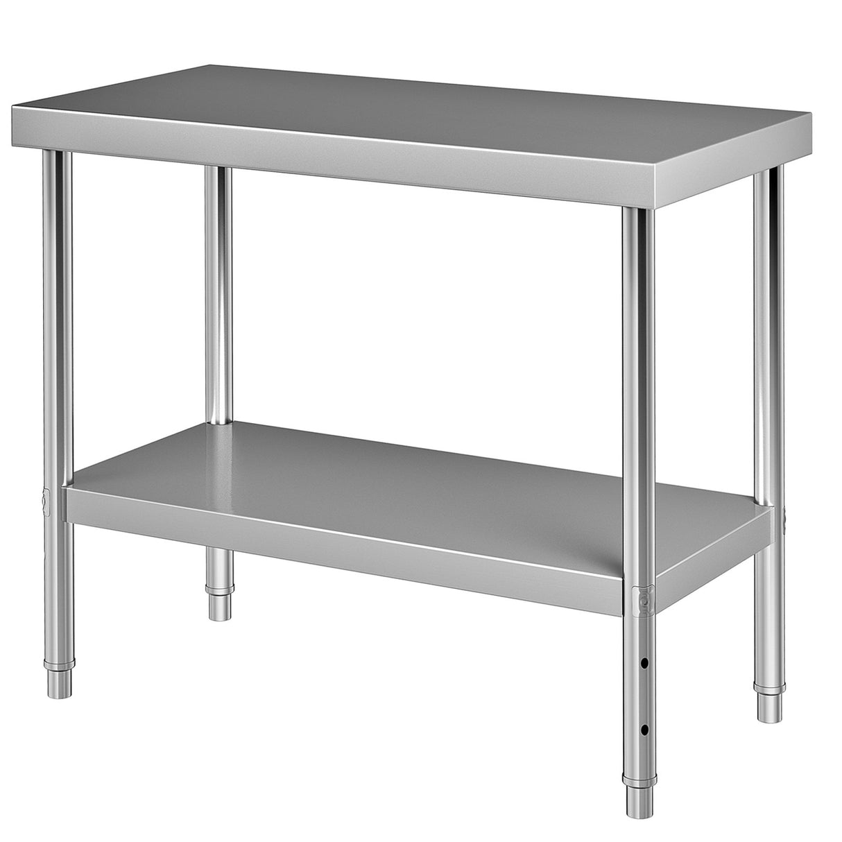 VEVOR Stainless Steel Prep Table, 122 x 46 x 86 cm, 250kg Load Capacity Heavy Duty Metal Worktable with Adjustable Undershelf, Commercial Workstation