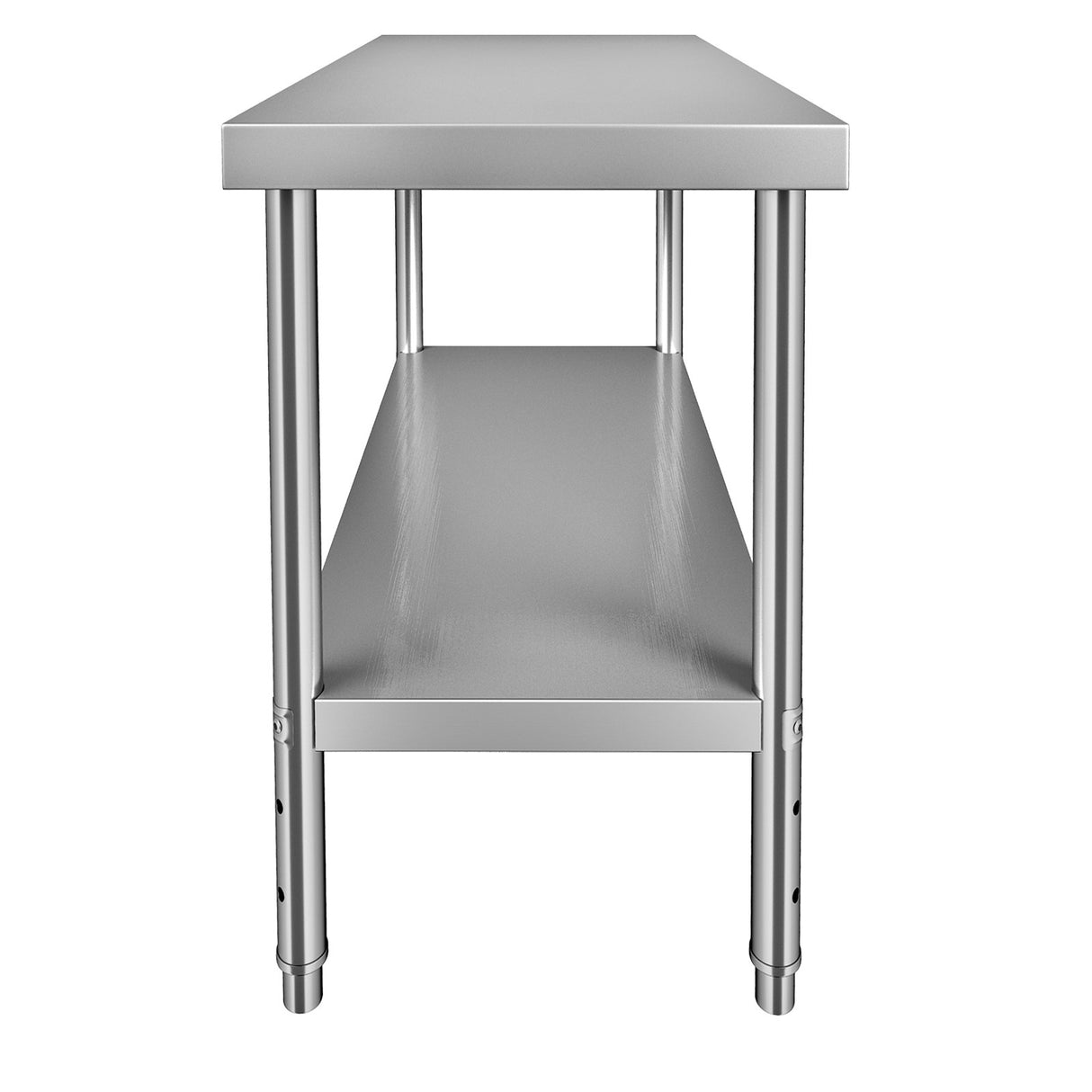 VEVOR Stainless Steel Prep Table, 122 x 46 x 86 cm, 250kg Load Capacity Heavy Duty Metal Worktable with Adjustable Undershelf, Commercial Workstation