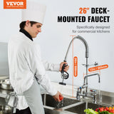 VEVOR Commercial Faucet with Pre-Rinse Sprayer, 26