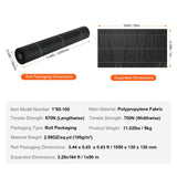 VEVOR Weed Barrier Landscape Fabric, 3.28*164FT Heavy Duty Garden Weed Fabric, Woven PP Weed Control Fabric, Driveway Fabric, Geotextile Fabric for Landscaping, Ground Cover, Weed Blocker Weed Mat - Close-Up Angle