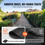 VEVOR Weed Barrier Landscape Fabric, 3*100FT Heavy Duty Garden Weed Fabric, Woven PP Weed Control Fabric, Driveway Fabric, Geotextile Fabric for Landscaping, Ground Cover, Weed Blocker Weed Mat, Black - Top-Down View