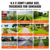 VEVOR Weed Barrier Landscape Fabric, 6.5*330FT Heavy Duty Garden Weed Fabric, Woven PP Weed Control Fabric, Driveway Fabric, Geotextile Fabric for Landscaping, Ground Cover, Weed Blocker Weed Mat - Rear View