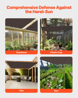 VEVOR 90% Sun Shade Cloth Privacy Screen 305 x 366 cm for Patio Garden (Brown) - Rear View