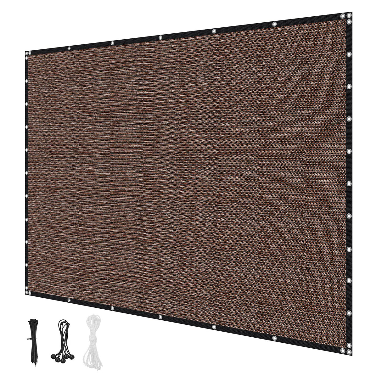 VEVOR 90% Sun Shade Cloth Privacy Screen 305 x 366 cm for Patio Garden (Brown)