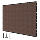 VEVOR 90% Sun Shade Cloth Privacy Screen 305 x 366 cm for Patio Garden (Brown) - Low Angle