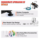 VEVOR Airbrush Kit Dual-action Airbrush Compressor Art Nail Tattoo Makeup Model - Side View
