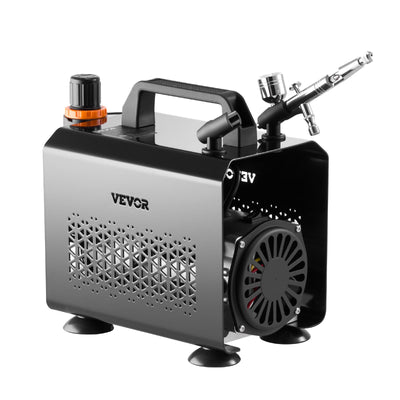 VEVOR Airbrush Kit Air Brush Kit 1/6 HP Air Compressor 1 Airbrush 3 Tips Paint