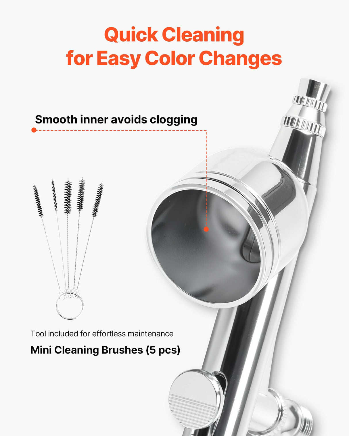 VEVOR Airbrush Kit Air Brush Kit 1/6 HP Air Compressor 1 Airbrush 3 Tips Paint