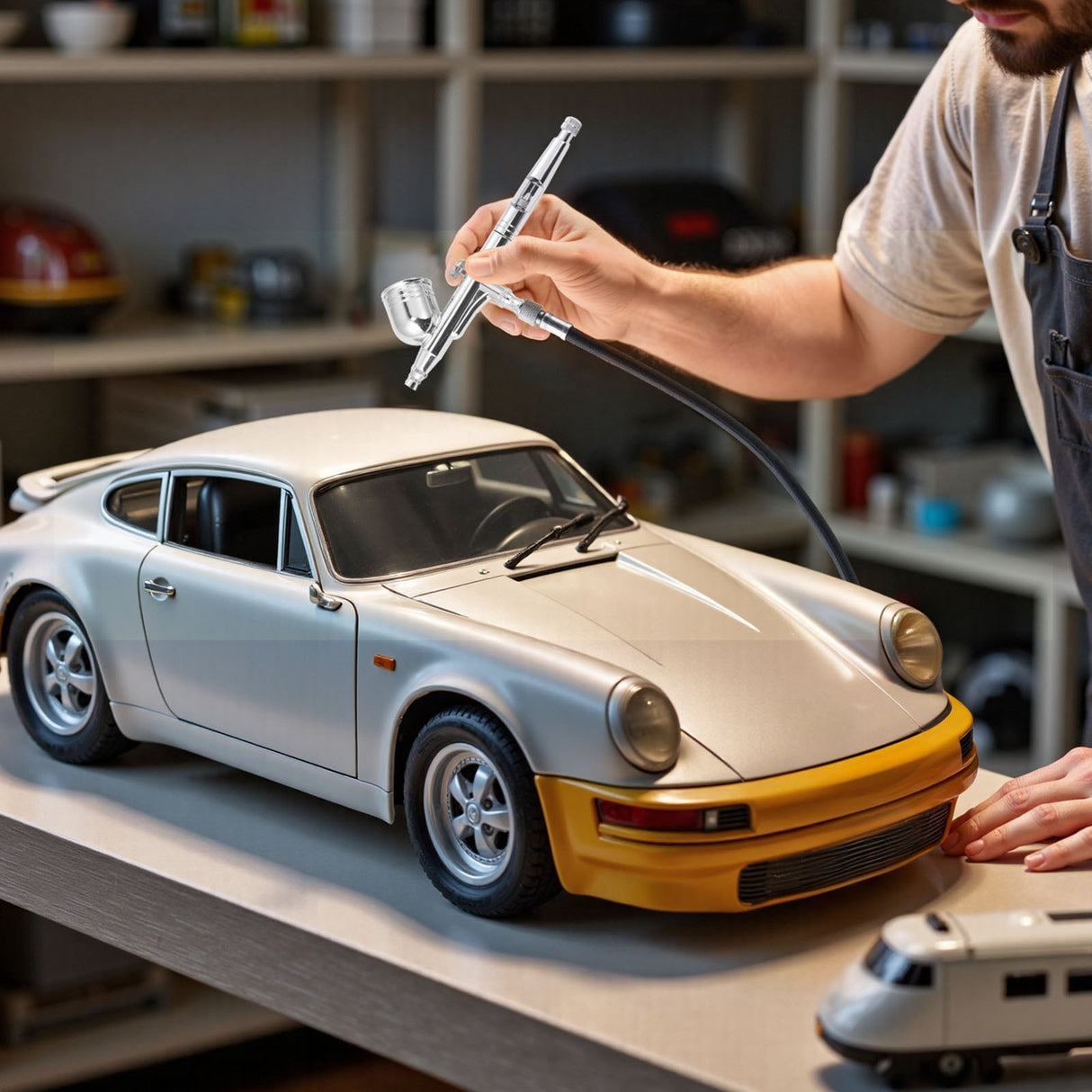 VEVOR Airbrush Kit Air Brush Kit 1/6 HP Air Compressor 1 Airbrush 3 Tips Paint