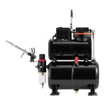 VEVOR Airbrush Kit Air Brush Kit 1/6 HP Air Compressor Tank 1 Airbrush 3 Tips