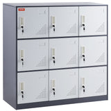 VEVOR 9 Doors Metal Storage Cabinet Employees Steel Storage Cabinet Office Gray - Extra Image