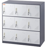 VEVOR 9 Doors Metal Storage Cabinet Employees Steel Storage Cabinet Office Gray - Extra Image