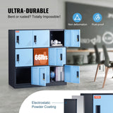 VEVOR 9 Doors Metal Storage Cabinet Employees Steel Storage Cabinet Office Black - Side View