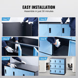 VEVOR 9 Doors Metal Storage Cabinet Employees Steel Storage Cabinet Office Black - 45-Degree Angle
