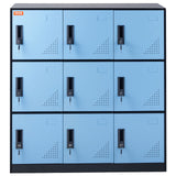 VEVOR 9 Doors Metal Storage Cabinet Employees Steel Storage Cabinet Office Black - Extra Image