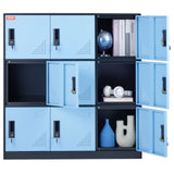 VEVOR 9 Doors Metal Storage Cabinet Employees Steel Storage Cabinet Office Black - Extra Image