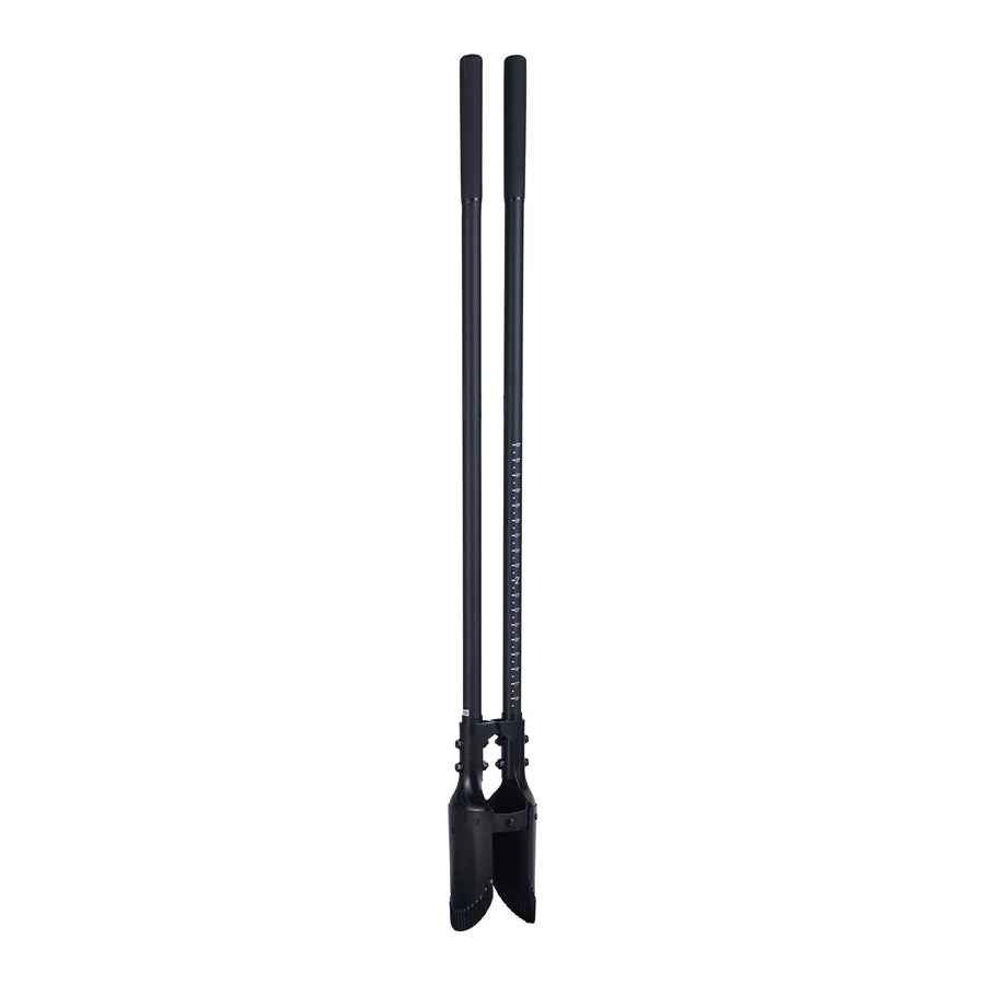 Post Hole Digger, Heavy Duty Post Hole Digger with Fiberglass Handle, Manual Hole Digger with Scale Markings and Metal Blade, Post Hole Digger Tool for Digging Gardening and Outdoors, 1460 mm