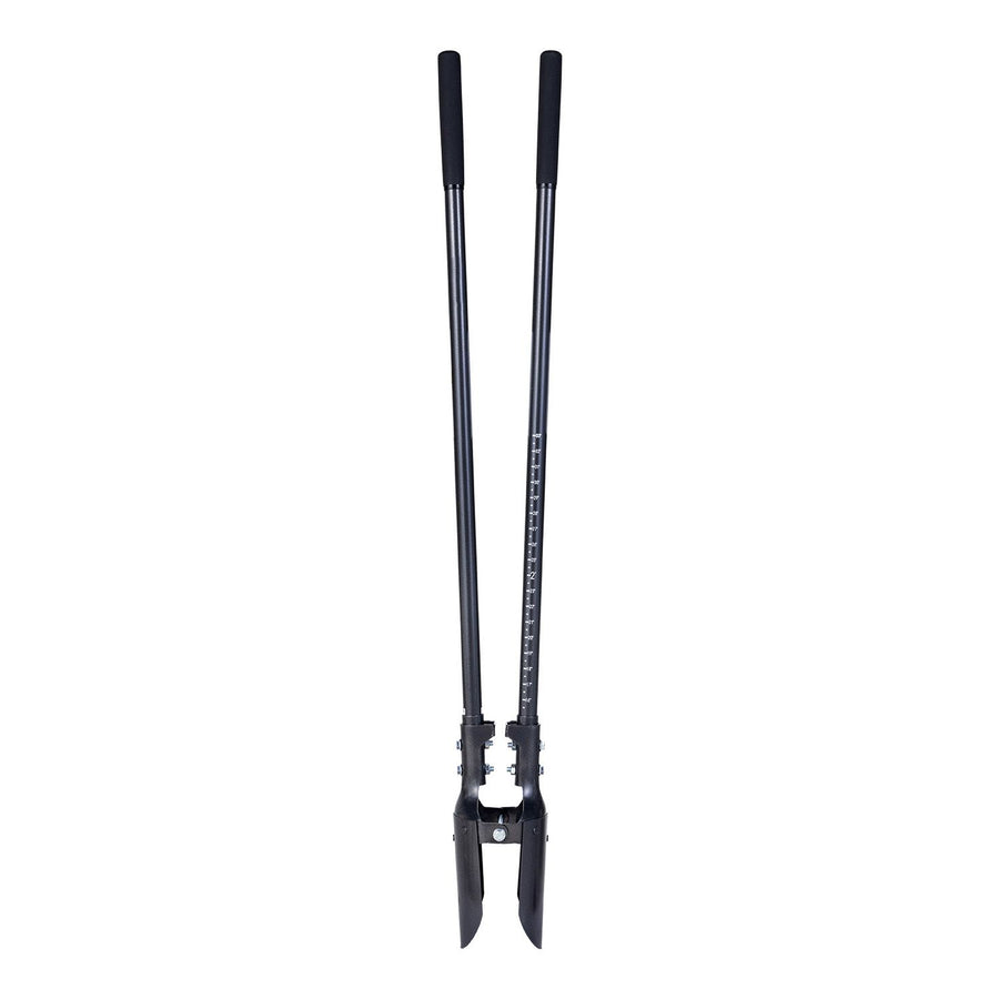 Post Hole Digger, Heavy Duty Post Hole Digger with Carbon Steel Handle, Manual Hole Digger with Scale Markings and Metal Blade, Post Hole Digger Tool for Digging Gardening Outdoors, 1460 mm