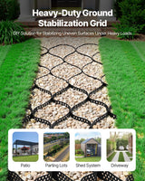 VEVOR Ground Grid 2-Inch Depth Geocell Grid 16.4x6.5FT / 5000x1980mm for Gravel - Front View