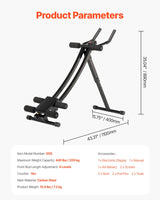 VEVOR AB Workout Machine Equipment Home Gym Core Abdominal Trainers Adjustable - Close-Up Angle