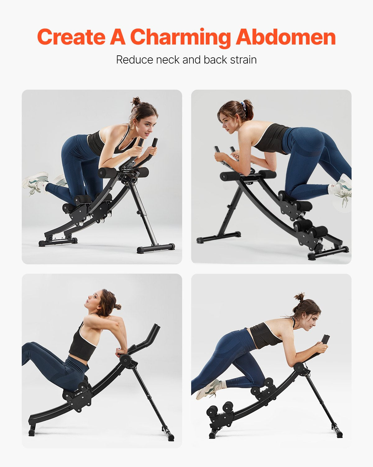 VEVOR AB Workout Machine Equipment Home Gym Core Abdominal Trainers Dual-track