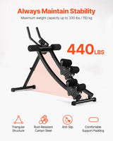 VEVOR AB Workout Machine Equipment Home Gym Core Abdominal Trainers Dual-track - Side View