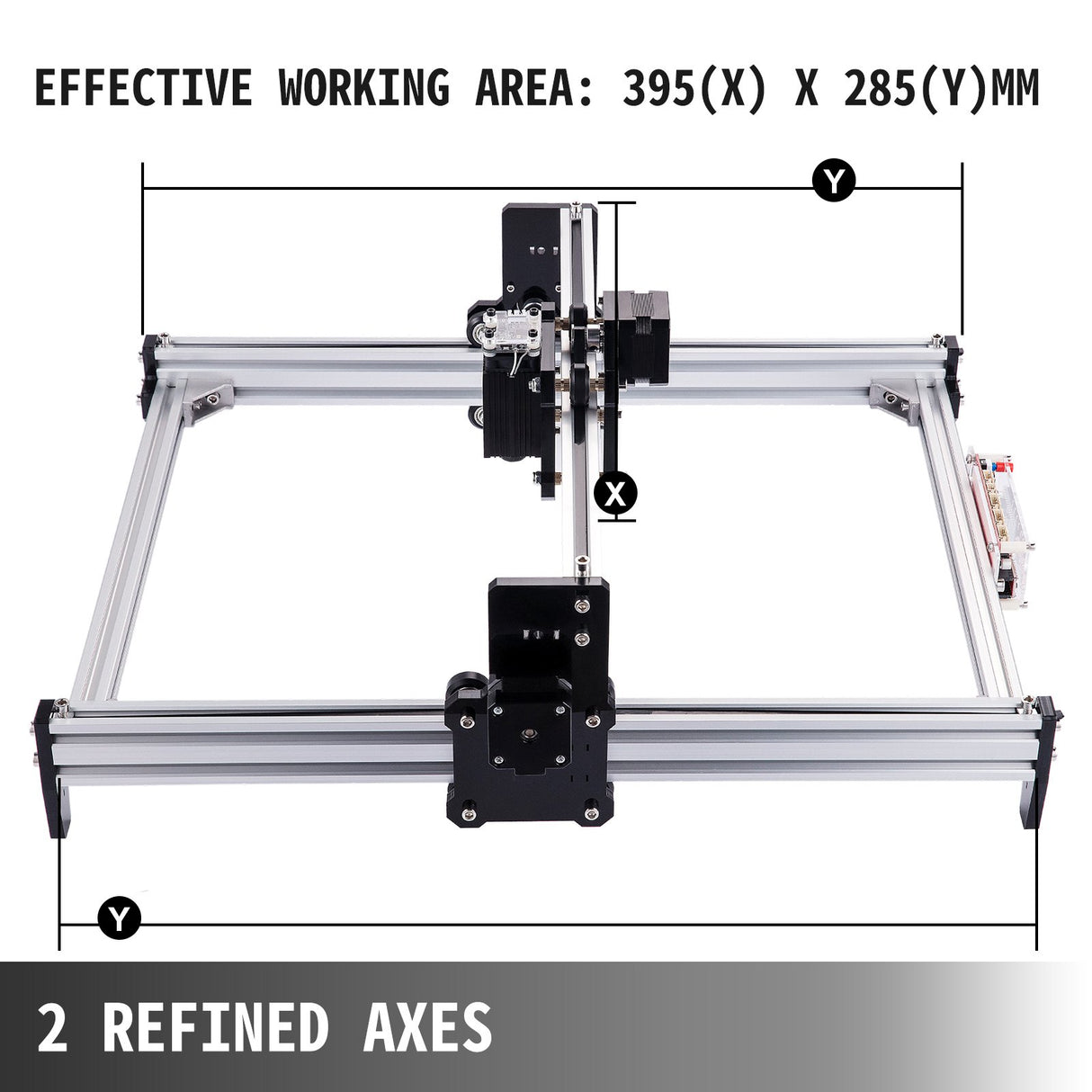 VEVOR CNC 3040 15000MW CNC Machine 395(X) x 285(Y)Mm Effective Working Area 3040 CNC Router Machine GRBL Control CNC Laser Engraver Machine with 2