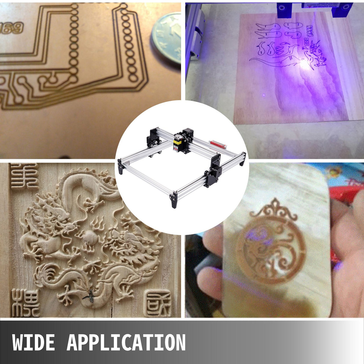 VEVOR CNC 3040 15000MW CNC Machine 395(X) x 285(Y)Mm Effective Working Area 3040 CNC Router Machine GRBL Control CNC Laser Engraver Machine with 2