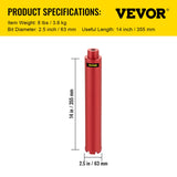 VEVOR Dry Diamond Core Drill 2.5