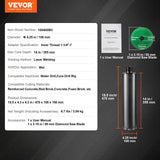 VEVOR Core Drill Bit, 4.25" Wet Diamond Core Drill Bits, 14" Drilling Depth Concrete Core Drill Bit with Saw Blade, 1-1/4"-7 Inner Thread, Laser