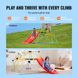 VEVOR Climbing Dome, 8FT Geometric Dome Climber with Slide, for Kids 3 to 9 Years Old, Jungle Gym Supports 600LBS and Easy Assembly, with Climbing Grip, Outdoor and Indoor Play Equipment for Kids - Side View