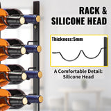 VEVOR Wall Mounted Wine Rack 12x2 Bottles Wine Holder Towel Rack Black Steel Vertical Wine Rack Modern Decorative Wall Mounted Wine Bottle Holder Forward Design Simple Storage Wall Rack 48x11x1 In - 45-Degree Angle
