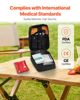VEVOR Survival First Aid Kit 250 Pieces Emergency Medical Trauma Bag for Camping - Top-Down View