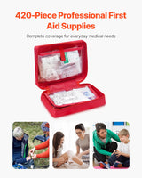 VEVOR First Aid Kit 420 Pieces Large Survival Bag Emergency Medical Supplies - Front View