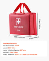 VEVOR First Aid Kit 420 Pieces Large Survival Bag Emergency Medical Supplies - Close-Up Angle
