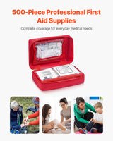 VEVOR First Aid Kit 500 Pieces Large Survival Bag Emergency Medical Supplies - Front View