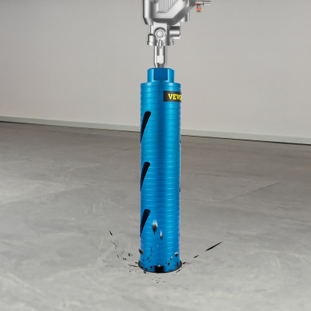 VEVOR Dry Core Drill Bit, 88.9 mm Diameter 11 Threaded, 241.3mm Depth Diamond Coring Bore Tool with a Pilot Bit & Blade, Masonry Hole Saw Bits for