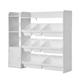 VEVOR 4-Tier Kids Toy Storage and Bookshelf with 8 Flexible Plastic Bins White - Extra Image