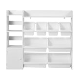 VEVOR 4-Tier Kids Toy Storage and Bookshelf with 8 Flexible Plastic Bins White - Extra Image