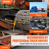 VEVOR Ratchet Chain Binder, 0.9-1.27 cm Heavy Duty Load Binders, with G80 Hooks 5443 kg Secure Load Limit, Labor-saving Anti-skid Handle, Tie Down Hauling Chain Binders for Flatbed Truck Trailer, 4 Pc - Front View