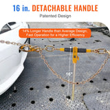 VEVOR Ratchet Chain Binder, 0.9-1.27 cm Heavy Duty Load Binders, with G80 Hooks 5443 kg Secure Load Limit, Labor-saving Anti-skid Handle, Tie Down Hauling Chain Binders for Flatbed Truck Trailer, 4 Pc - Side View