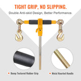 VEVOR Ratchet Chain Binder, 0.9-1.27 cm Heavy Duty Load Binders, with G80 Hooks 5443 kg Secure Load Limit, Labor-saving Anti-skid Handle, Tie Down Hauling Chain Binders for Flatbed Truck Trailer, 4 Pc - Top-Down View