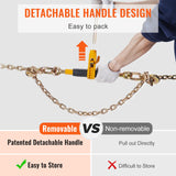 VEVOR Ratchet Chain Binder, 0.9-1.27 cm Heavy Duty Load Binders, with G80 Hooks 5443 kg Secure Load Limit, Labor-saving Anti-skid Handle, Tie Down Hauling Chain Binders for Flatbed Truck Trailer, 4 Pc - Rear View