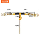 VEVOR Ratchet Chain Binder, 0.9-1.27 cm Heavy Duty Load Binders, with G80 Hooks 5443 kg Secure Load Limit, Labor-saving Anti-skid Handle, Tie Down Hauling Chain Binders for Flatbed Truck Trailer, 4 Pc - Close-Up Angle