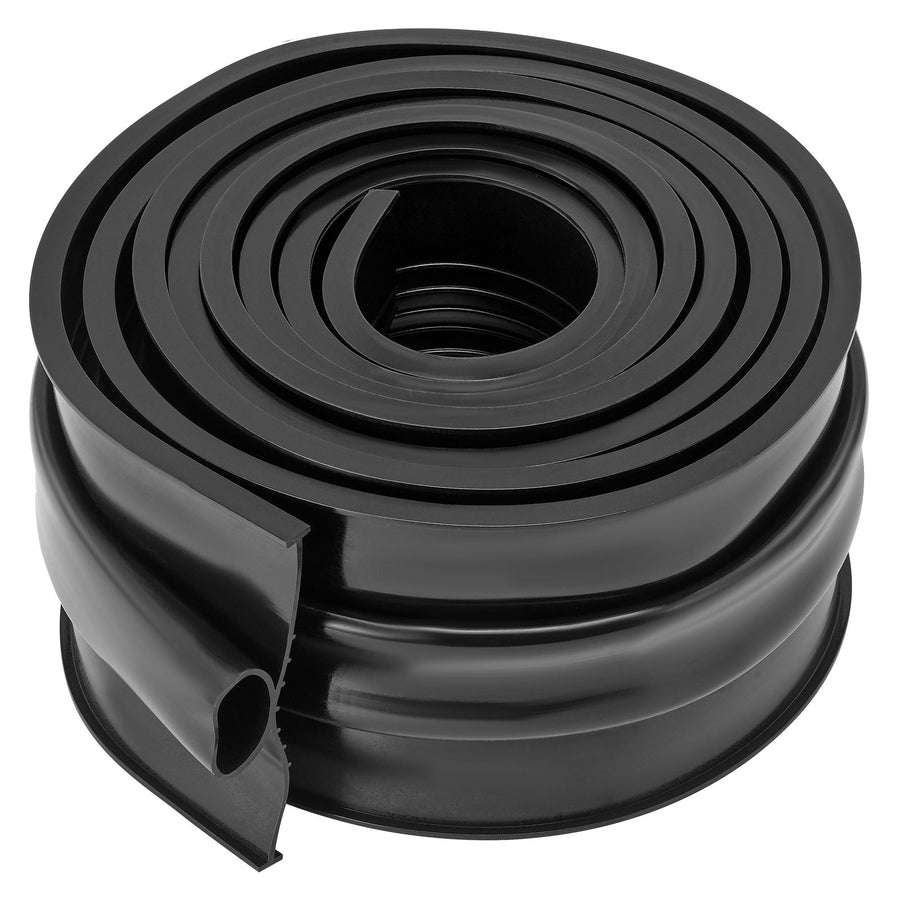 Garage Door Seals Bottom Rubber, U Shape +O Ring Combination Garage Door Bottom Weather Seal, 10ft Weatherproofing Garage Door Seal, 5/16 inch T-ends and 3 3/4 inch Width, for Doors, Black