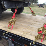 VEVOR Chain Load Binder, 8 mm Tie Down Kit with 3 Ton Working Load Capacity and Two Grab Hooks, Includes (4) Ratchet Binders - (4) 6.4 m Grade 80 Chains, Transport Load Package for Hauling, Towing - Low Angle