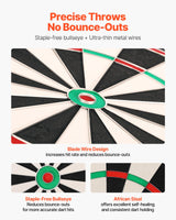Dart Board, High-Grade Self-Healing Sisal Fiber Dartboard with Staple-Free Bullseye, Blade Wire & Rotating Number Ring, 450mm Professional Dartboard for Home Party Game Room (Darts Not Included)