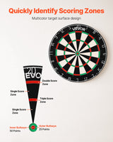 VEVOR Dart Board, High-Grade Self-Healing Sisal Fiber Dartboard with Staple-Free Bullseye, Blade Wire & Rotating Number Ring, 450mm Professional Dartboard for Home Party Game Room (Darts Not Included) - Rear View