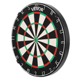 Dart Board, High-Grade Self-Healing Sisal Fiber Dartboard with Staple-Free Bullseye, Blade Wire & Rotating Number Ring, 450mm Professional Dartboard for Home Party Game Room (Darts Not Included)